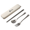 BOMP Japanese pure titanium portable tableware set, portable tableware storage box, three-piece outdoor chopsticks and spoons for one person, pure titanium chopsticks, free storage bag
