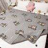 RSRDDY double-sided pure cotton bed cover quilted tatami non-slip non-slip bed sheet pure cotton quilted mattress kang cover universal for all seasons gray small grid double-sided pure cotton high-temperature washing process 200X220CM single piece