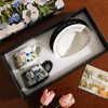 Jiali Senda coffee cup set gift box light luxury high-end moving to a new home wedding newlywed birthday gift couple men and women Iris cup and saucer gift box set (quick to next day delivery) 260ml