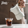 Bincoo Double Valve Moka Pot Coffee Maker Italian Set (White Moka Pot + Electric Stove + Coaster + Filter Paper)