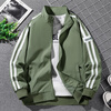 Playboy 2025 Spring and Autumn Jacket Men's Stand Collar Jacket Casual Sports Outdoor Trend Three Stripes Single Clothes Men's Clothes Velvet Thickened Black XL