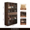 Qiuke home living room wine cabinet integrated wall-mounted light luxury glass bookcase office file cabinet new Chinese style solid wood display cabinet