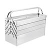 NAOISKEY Naoski stainless steel tool box three-layer folding home car portable iron industrial hardware storage box multi-functional rusty double-layer stainless steel丨(medium size 420)