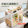 Shuaishi kitchen utensil storage rack cupboard glass dish rack drain rack for dishes chopstick storage box countertop sideboard upgrade 3C glass door chopstick barrel + cutting board holder + knife holder + 4 hooks