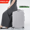 FREELEO Aluminum Frame Trolley Case Men's Multifunctional Luggage Women's Light Sound Universal Wheel Travel Bag Student Password Case Leather Case Classic Model Beautiful Silver Gray Integrated Aluminum Frame Hidden Bag Function 20-inch Small Carry-on Case 1-7 Days Short Trip