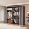 Dr. Fan walks into the cloakroom and makes his own combination coat rack, floor-standing bedroom clothes rack, metal frame open wardrobe with curtain, four-drawer combination 223*60*240 with side panels