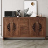 New Chinese style solid wood sideboard cabinet home kitchen multi-function wine cabinet integrated wall cupboard living room storage cabinet self-installation solid wood length 83 height 200 cm