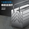 HYUNDAI stainless steel tool box folding household multi-functional hardware car iron double-layer industrial-grade storage box modern 410 stainless steel medium size-double layer three zones