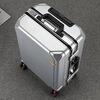 Xiaomi Li high-end suitcase can seat 22 people, suitcase for men and women, 20 boarding suitcase, college student business large capacity, 26 trolley case, supreme aluminum frame model, dark gray 24 inches, gold size