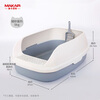 Meika antibacterial semi-enclosed cat litter box extra-large pedal open anti-splash and anti-odor cat toilet bowl silver gray