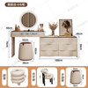 Xunhuai 2025 new solid wood bedroom high-end bedside dressing table six-drawer cabinet dresser storage drawer integrated jewelry cabinet white 100cm + six-drawer cabinet + sunglasses + crescent lamb