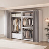 Dr. Fan walks into the cloakroom and makes his own combination coat rack, floor-standing bedroom clothes rack, metal frame open wardrobe with curtain, four-drawer combination 223*60*240 with side panels