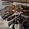 CHEERS natural marble luxury stone coffee table round living room home small apartment light luxury 2025 new CJ185 90CM