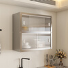 Kitchen rack stainless steel wall-mounted wall-mounted cabinet hanging wall storage sliding door cabinet second floor length 70 width 35 height 70 wall-mounted storage rack with door