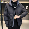 Woodpecker (TUCANO) Down Jacket Men's Winter Men's Jacket Stand Collar Cold Protection Thickened Warm Short Casual Men's Clothing Black XL