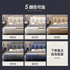 Mingshiju Italian style light luxury leather bed master bedroom double bed 1.8m x 2m soft bed 656# 1.8m + latex mattress