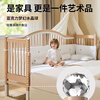 Qingqing Prairie Beech Spliced Bed Crib Solid Wood Children's Bed Widened Children's Bedside Bed Heightened Guardrail Can Lift Tail Lift Bed + 5cm Coconut Palm Mat 200*60cm All Beech