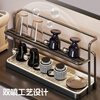 Lin's boy double-layer cup holder cup drain rack dining table countertop water cup tea cup coffee cup storage rack sideboard storage rack black double-layer drain cup holder shipped in one package