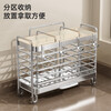 Kitchen rack stainless steel chopstick storage box chopstick cage wall hanging household spoon chopstick tube storage rack stainless steel - 3 compartments chopstick tube storage rack
