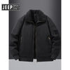 JEEP SPIRIT Jeep Air Force Pilot Jacket Men's Winter Plush Thickened Cotton Loose Men's Middle-aged Cotton Jacket Fur Collar Military Green (Dark) M (100-125 Jin)