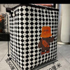 Extra large clothing, quilt storage bag, household fabric, moisture-proof, student moving storage box, packing artifact, double zipper checkerboard backpack Bear 210L