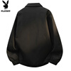 Playboy (PLAYBOY) Jacket Men's Velvet Jacket Men's Autumn and Winter Casual Thickened Warm American Lapel Clothes Red XL