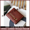 ANYSMIC luxury high-end brand wallet women's genuine leather retro short women's wallet new vegetable tanned cowhide multi-card slot card holder dark brown