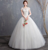 SHANDONGSHAONV main wedding dress 2025 new floor-length bride French light and simple pregnant woman petite outing yarn texture mid-waist wedding dress + three-piece set + accessories 2XL