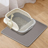 Wang Yejun cat litter basin large semi-enclosed cat toilet with shovel + EVA double layer sand control cat litter mat large 45*60CM