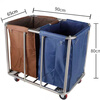 Hotel room dry and wet separation linen bag special trolley room entrance cart work cart cleaning cart linen cart The above are cloth bags_no frame