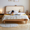 Lin's home solid wood children's bed platform bed teen boy bed single double bed children's room widened bed storage bed KN5A high-end all solid wood high bed 1.5mx2m single bed