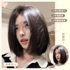 Short hair wig for women, one-size-fits-all simulated human hair, daily natural lace, summer thin, age-reducing full headgear QC, black, short hair, 35cm, hair delivery website