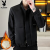 Playboy (PLAYBOY) jacket men's velvet thickened jacket men's autumn and winter work wear casual high-end warm cotton clothes