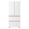 Haier zero-embedded French four-door refrigerator 460 liters four-door household inverter air-cooled frost-free first-class small-family refrigerator zero-distance free embedded bottom front cooling 510L white sheet metal丨fully automatic ice making丨smart light interaction丨ultra-thin zero-embedded