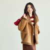 Eifini Jiang Xin endorses Eifini splicing design stand-up collar brown jacket 2025 autumn new model S 80-105 catties