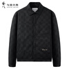 Dances with Wolves 90% Duck Down Checkerboard Jacquard Graphene Warm Men's Lapel Down Jacket 001 Black L