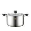 Made in Tokyo, 304 stainless steel soup pot, instant noodle pot, household, straight body, anti-spill, large capacity, universal induction cooker 24cm