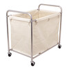 Linen Cart Hotel Guest Room Service Cart Stainless Steel Cart Laundry Room Dry Cleaning Shop Storage Recycling Car Thickened Disassembly Conical Blue Linen Cart