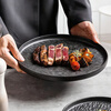 Yi Jia (IJARL) Ceramic Plate Steak Plate Fruit Plate Western Plate Salad Pasta Plate Chinese Dish Plate Microwaveable Black