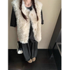 Yipinyuan Eco-Friendly Fur Vest Jacket Women's 2025 Autumn and Winter New Thickened Warm Fur One-Sleeveless Vest Vest White One Size (90-125 Jin)