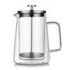 Heat-resistant French Press Pot Double-layered Coffee Pot Household Coffeeware Filter Sharing Pot Filter Glass Pot Transparent High Borosilicate Glass White Box 1000ML Trapezoid French Press Pot
