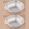 Shantou Lincun extra thick square drain basket stainless steel rice basin kitchen sink fruit basket extra thick square with ears 32cm