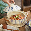 Japanese-style casserole pot household high-temperature-resistant ceramic pot dry-cooked without cracking soup stew clay pot rice gas stove special pot four-leaf clover-2.5 liters + casserole mat 2500ml