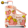 Bduck little yellow duck can sit and ride children's luggage lightweight trolley case men's and women's suitcase baby suitcase Strawberry little yellow duck armrests and pedals foldable 24 inches