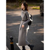 Awakening Paradise Winter Temperament Irregular Vest Bottoming Shirt Skirt Three-piece Fashion Commuting Suit Women Gray One Size