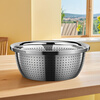 Labton food grade 316L stainless steel drain basin household rice washing sieve rice washing basin drain basket leak basin mesh sieve rice washing artifact 30cm basin drain set carefully selected 316L stainless steel practical combination