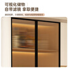 Jin Guilai solid wood sideboard against the wall integrated storage cabinet multi-functional living room home cream style arc wine cabinet cabinet customization A type 80*42*200 milk white + wood color