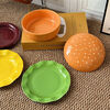 FANCYCHIC burger tableware for one person, ceramic underglaze color, high-value single bowl, creative plate and dish set for one person, burger tableware for one person, five-piece set