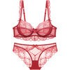 LangSha Red Bra Set Lace Sexy Push-Up Thin Underwear Women Wedding Year of the Horse Qi Ji Red Zodiac Year Bra