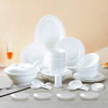 Sky Top bowls and plates ceramic tableware set bone china pure white 8 servings Nordic style household housewarming gift box packaging 38 pieces